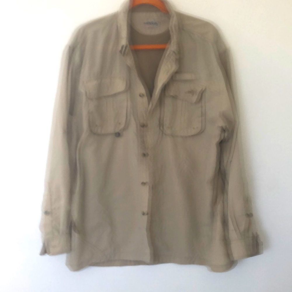 Men’s Ling Sleeve Tan Natural Gear Fishing Shirt